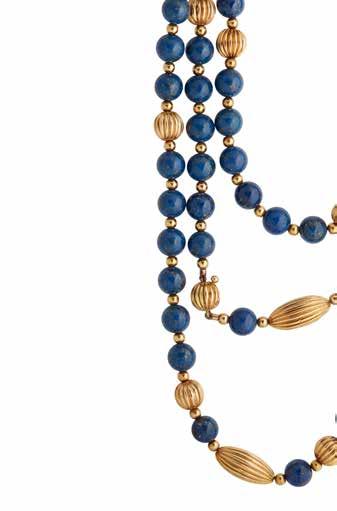 Lapis lazuli became more widely used with the fashion for Egyptian revival jewellery later that decade.