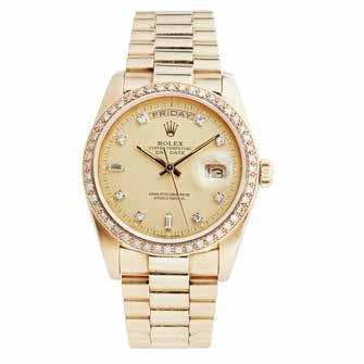 Select Jewellery & Watches 55 91 A gentleman s 18ct gold and diamond set wrist watch, Rolex Oyster Perpetual Day Date, ref.