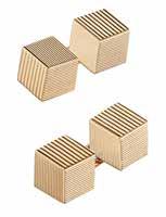Select Jewellery & Watches 59 102 A pair of trompe l oeil cufflinks each formed as two hexagonal panels geometrically engraved to simulate a cube, with