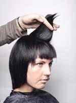 Through the longer areas and where necessary, use Thermal Design spray and a flat iron vertically to