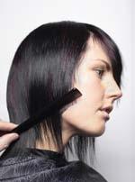 cut into the fringe to create an unstructured line.