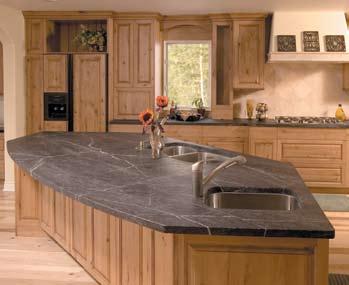 CARE & MAINTENANCE OF YOUR INVESTMENT Using Green Mountain Soapstone in applications with other materials can create an eye pleasing environment. (above) Why is it recommended to oil soapstone?
