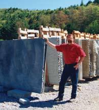 GREEN MOUNTAIN SOAPSTONE CORPORATION Stone fabrication has been a way of life for three generations of the Socinski family. David Socinski is pictured here in the soapstone yard in Castleton, Vermont.