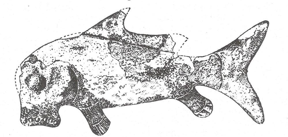 Figure 7. Fish cutout from Mound 25 (Greber and Ruhl 1989:Figure 4.