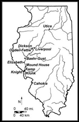 Hannah Liverpool Gibson Mounds Figure 3. The Liverpool, Hannah, and Gibson sites in western Illinois (Adapted from Seeman 1979:Figure 3; Van Nest et al.