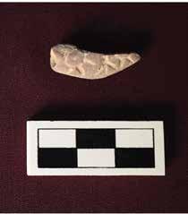 Figure 7. Operation 2 West House bin 68 Ubaid ceramics associated with fragment of a black polished stone palette (at left).