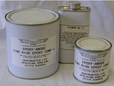 epoxy-anode is a self repairing primer containing 93% Zinc solids bound into an epoxy resin.