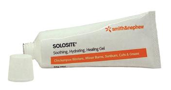 Tissue management SOLOSITE Gel Preserved multi-use hydrogel SOLOSITE Gel is a clear free-flowing hydrogel that desloughs and debrides non-viable tissue in wounds.