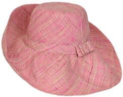 hat; in a classic stripe design, worn  