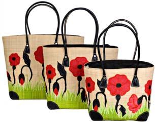 M20 Inspired by the beautiful Norfolk countryside, these stylish and eye-catching raffia shoppers have our