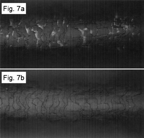 92 JOURNAL OF COSMETIC SCIENCE Figure 7. Micrographs (300 ) of a hair fi ber before (a) and after (b) it was immersed in water for 3 min.