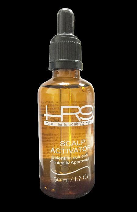HR9 Scalp Activator is a special fruits peeling dedicated to remove dead cells layer from the scalp s skin. It accelerates cell renewal for better anchoring for existing and new hair, opens pores.