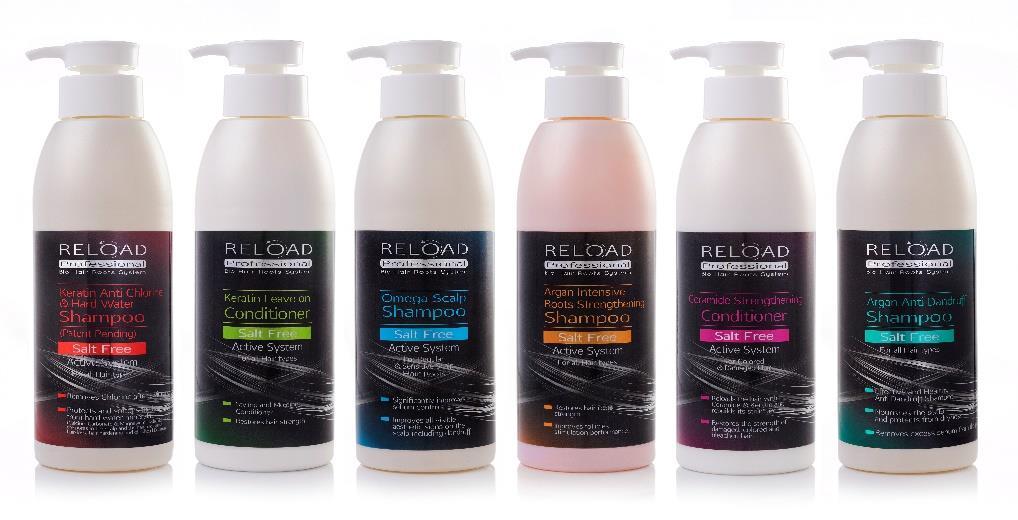 Shampoos, Conditioners & Mask for Reload, HR9 & Hair Medica Keratin Anti Chlorine & Hard Water Shampoo.