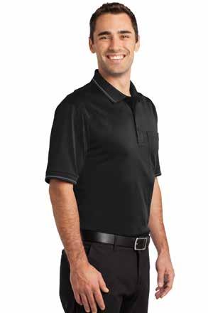 KNIT SHIRTS CS416 CORNERSTONE SNAG-RESISTANT TWO WAY COLOR BLOCK POCKET POLO c Snag-resistant Wrinkle-resistant Odor-fighting Moisture-wicking Rental friendly Tag-free label Flat knit collar 3-button