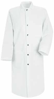 COVERINGS KS58WH TP23LB 0421WH WOMEN S SMOCK LOOSE FIT SHORT SLEEVE Lined, notched lapel Non-yellowing UV buttons for long-lasting whiteness through industrial laundry processing Two lower patch