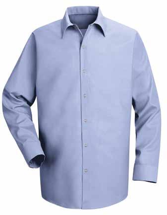 WORK SHIRTS SP24LA INDUSTRIAL SOLID WORK SHIRT Touchtex technology with superior color retention, soil release, durable press and wickability Two-piece, lined collar with sewn-in stays Six-button