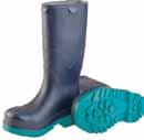 Small 6 1/2-8 Med 8-9 1/2 XL 11-12 1/2 Giant 12 1/2-14 XXX Lg 14-16 ANSI Safety Spec Z41 PT99 MI/75 C75, 100% waterproof, seamless construction. Pull-on tab and heel kicker.