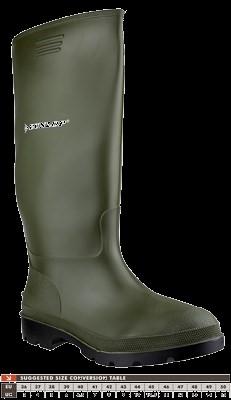 95 Synthetic PVC welly Strong construction Black or green SIZES 36-47