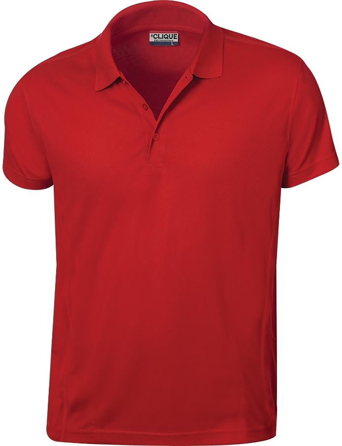 Clique Ice Pique Polo -MQK00023 100% Polyester, rib knit collar, forward shoulder, open sleeves, three-button placket, back half moon, fully taped neck seam Machine wash.
