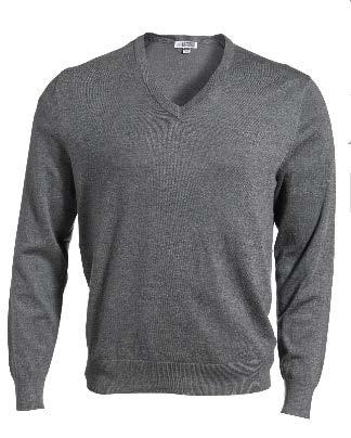 Edwards Men s V-Neck Fine Gauge Sweater - 4070 Color: Smoke Heather