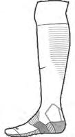 Arch support. Channel cushioning under the toes, bottom of the foot and ankle. Small mesh panel on top of foot for ventilation.