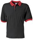 Navy/Tan /Red Red/ Q 901 Ladies Easy Care Pique Sport Shirt for her 65/35 polyester/cotton mini-pique fabric.