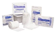 Gauze & Sponges KERLIX Bandage Rolls Made of pre-washed, fluff-dried woven gauze with crinkle-weave pattern Finished edges and 6-ply construction eliminates loose ends and