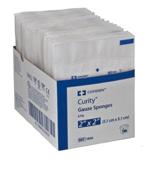 Gauze & Sponges Curity All-Gauze Sponges Made from high-grade 100% ring spun cotton Maximizes absorbency and vertical wicking ability SELLER 09-1806 8-ply, Sterile 2 x 2 50 pk/bx $2.