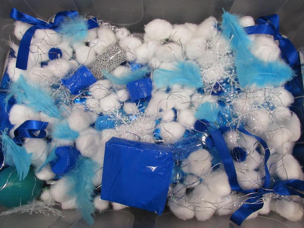 Frozen sensory tray Picture of Frozen sensory tray Add anything to the tray that the child may like, here are some suggestions: 10 A deep box or tray Cotton wool balls Ice cubes Ice blocks Small