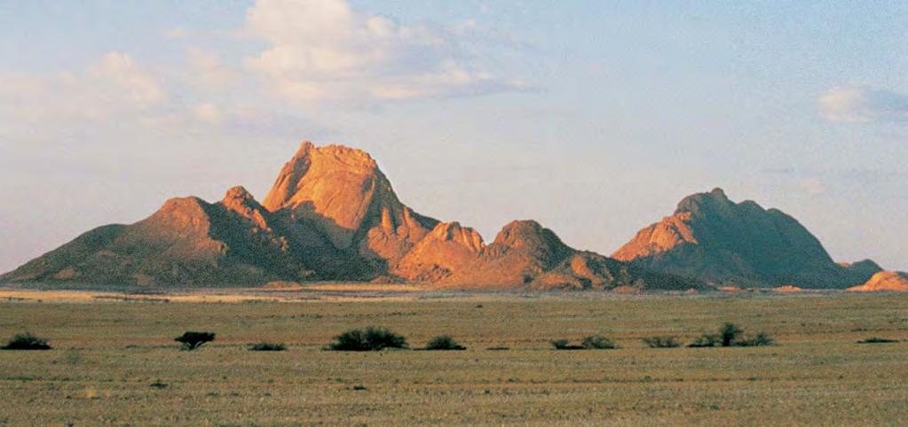 Figure 3. Klein Spitzkoppe mountain is surrounded by the arid plains of the Namib Desert. Photo by Horst Windisch.