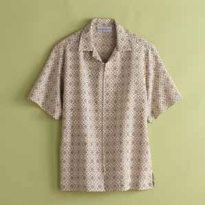 Blouse has notch collar, bust darts and front cutaway hem. Shirt has back pleats. 100% polyester. Home Male Sizes S-XL, 2XL-4XL* 062443 (60) Jute.abana Shirt Moisture-wicking properties.