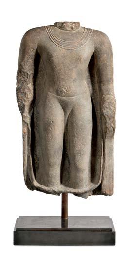 10 Bronze Figure of Buddha, Burma, Mandalay style, seated cross-legged with his hands in bhumisparsha mudra, his hair and ushnisha in small tight curls with a broad band across the forehead, his
