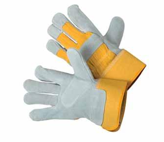 LEATHER & COTTON GENERAL PURPOSE WORK 5 All Chrome leather glove 27cm natural cowsplit leather Wing thumb