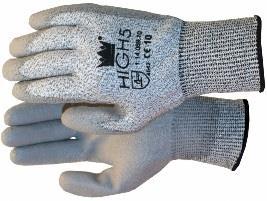 Cut resistant gloves 474076 High 5 with Pu Coating 474100 Uvex C5 Wet Made of fiberglass knitted base Patented Uvex Bamboo Twinflex coated with a poyurethane palm coating. Technology.