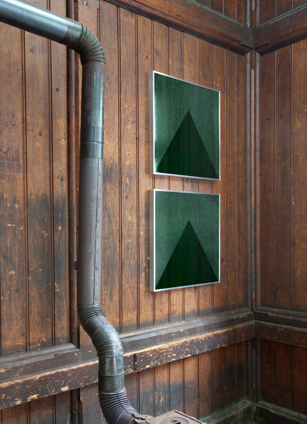 Twin Peaks Grand Palais, Bern, 2014 this and next page sculpture wood, variable sizes artisan glass framed with laser engraving 60 cm x 60 cm The American television series Twin Peaks, created by
