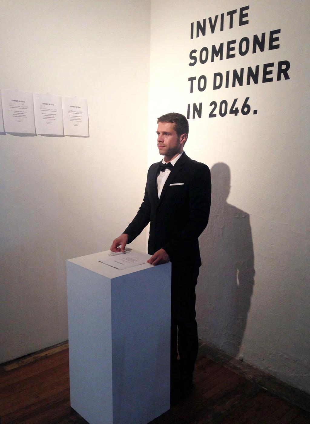 Dinner in 2046 Commonwealth and Council Los Angeles, 2015 Performance 4h The performance Dinner in 2046 is a continuation of the Orbit 2046 project.
