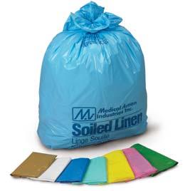 Laundry and Linen Bags Laundry and Linen Bags A full line of printed and unprinted, color-coded Laundry and Linen Collection Bags provides a safe and efficient method of handling soiled or infectious