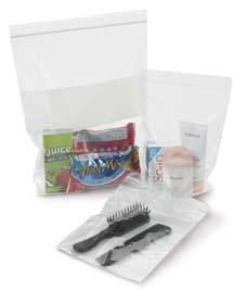Zip Closure Bags Zip Closure Bags Zip Closure Bags provide a convenient low cost solution for collection, storage and transport of personal items or pre-packaging of individual articles for client