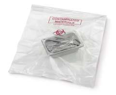 Clear polyethylene material provides a durable see-through barrier allowing easy identification of contents.