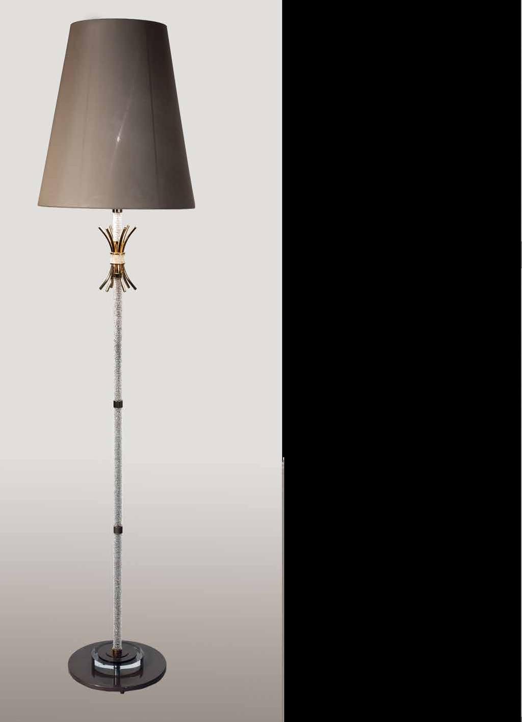 190 cm Item Moulin Rouge EX13 1 Light floor lamp (E27 60W max) Finish: M20 & gold plated details Accessories: clear crystal pearls Lampshade: T03+T02 cat.
