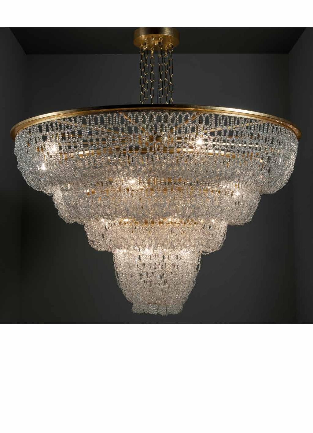 145 cm Item Eva EX03 24 Lights chandelier (E14 40W max) Finish: gold