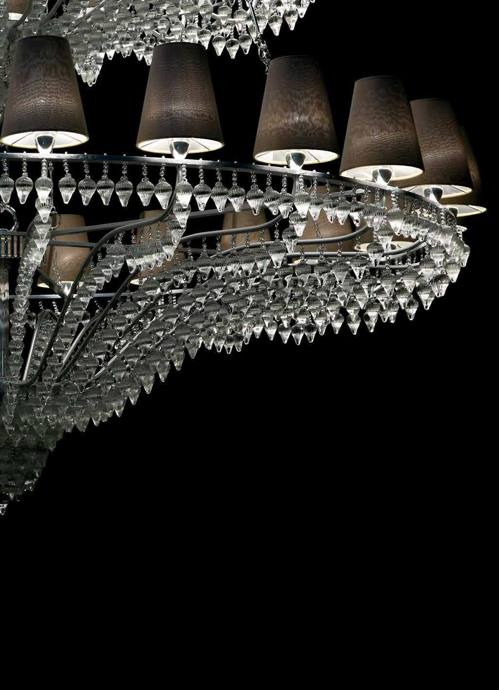 Item Ophelia EX02 330 cm 52 Lights chandelier (E14 40W max) Finish: silver leaf &