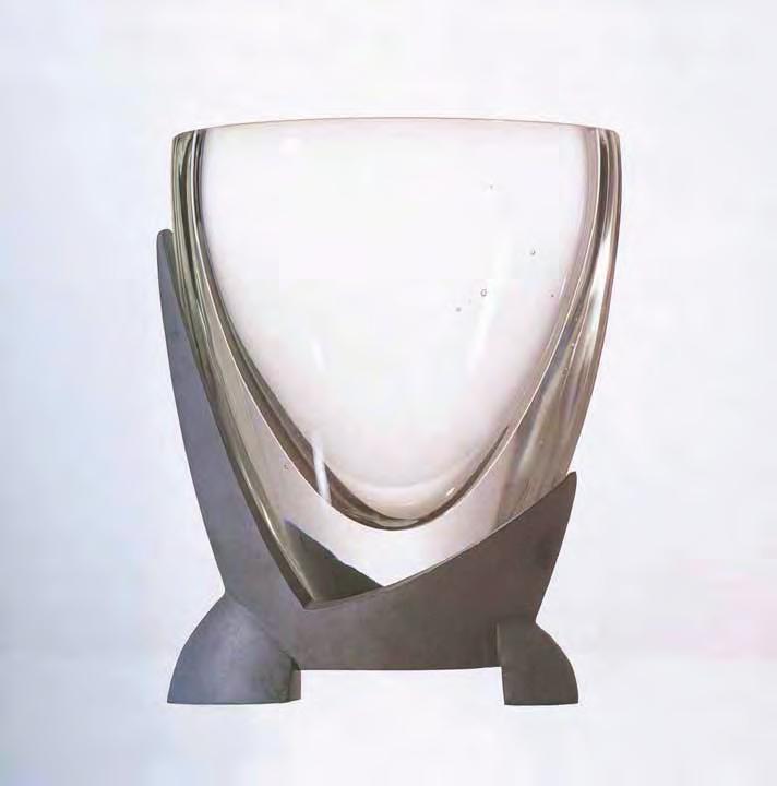 MARC CAMILLE CHAIMOWICZ Loxos, Vase, 1989/2015 For Parkett 96 Crystal glass on aluminum base, 6 3
