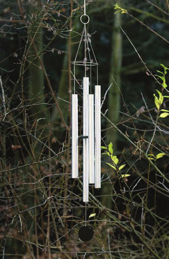 PIERRE HUYGHE All But One, 2002 For Parkett 66 Windchime for outdoor use, 5 hand-tuned aluminium tubes, 1 3 /8 (6,1 cm) diameter each, top hanging ring 2 (5,2 cm), black cord, black wood striker,