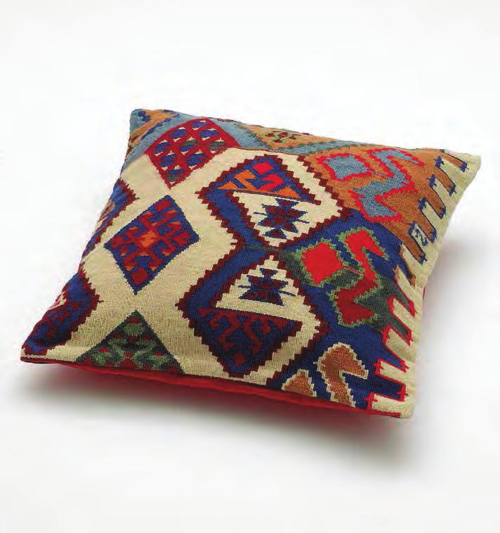 OLAF NICOLAI Georg s Pillow, 2007 (Replica of a pillow from George Lukács sofa in his study at Belgrad Kai, Budapest) For Parkett 78 Handwoven pillowcase, hand-dyed sheep s