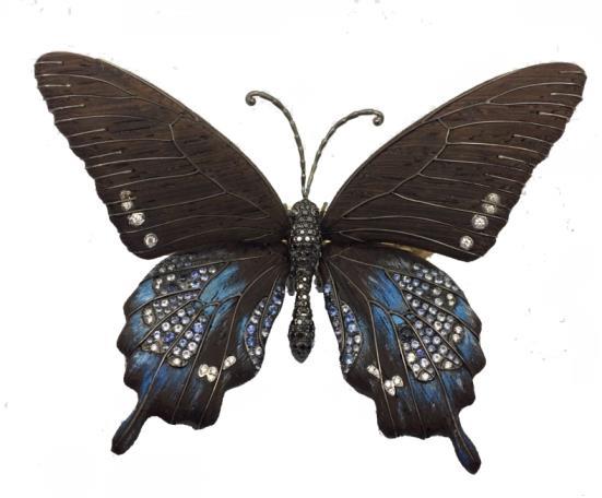 Title: Battus Philenor (Pipevine Swallowtail, Male) Medium: Wenge Wood Inlaid with