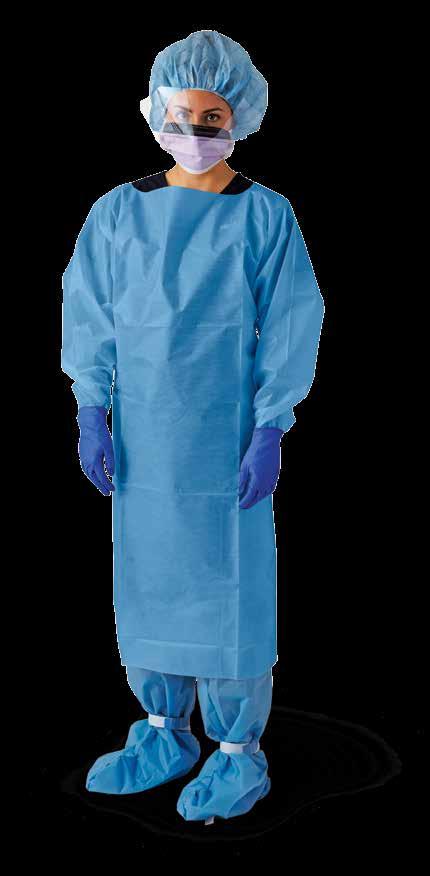 RECOMMENDED GOWNS C Decontamination Made from premium polyethylene coated materials that have been tested against ASTM F1670 and ASTM F1671.