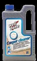 CARPET Special detergent for manual and machine cleaning. Excellent for cleaning and removing stains from carpets, upholstery, as well as wool and acrylic carpets.