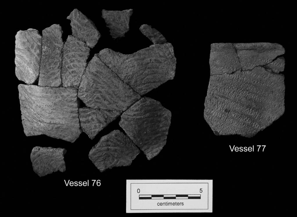 46 Journal of Alabama Archaeology Figure 9. Vessel 76, Cobbs Swamp Complicated Stamped, and Vessel 77, Dunlap Fabric Marked.