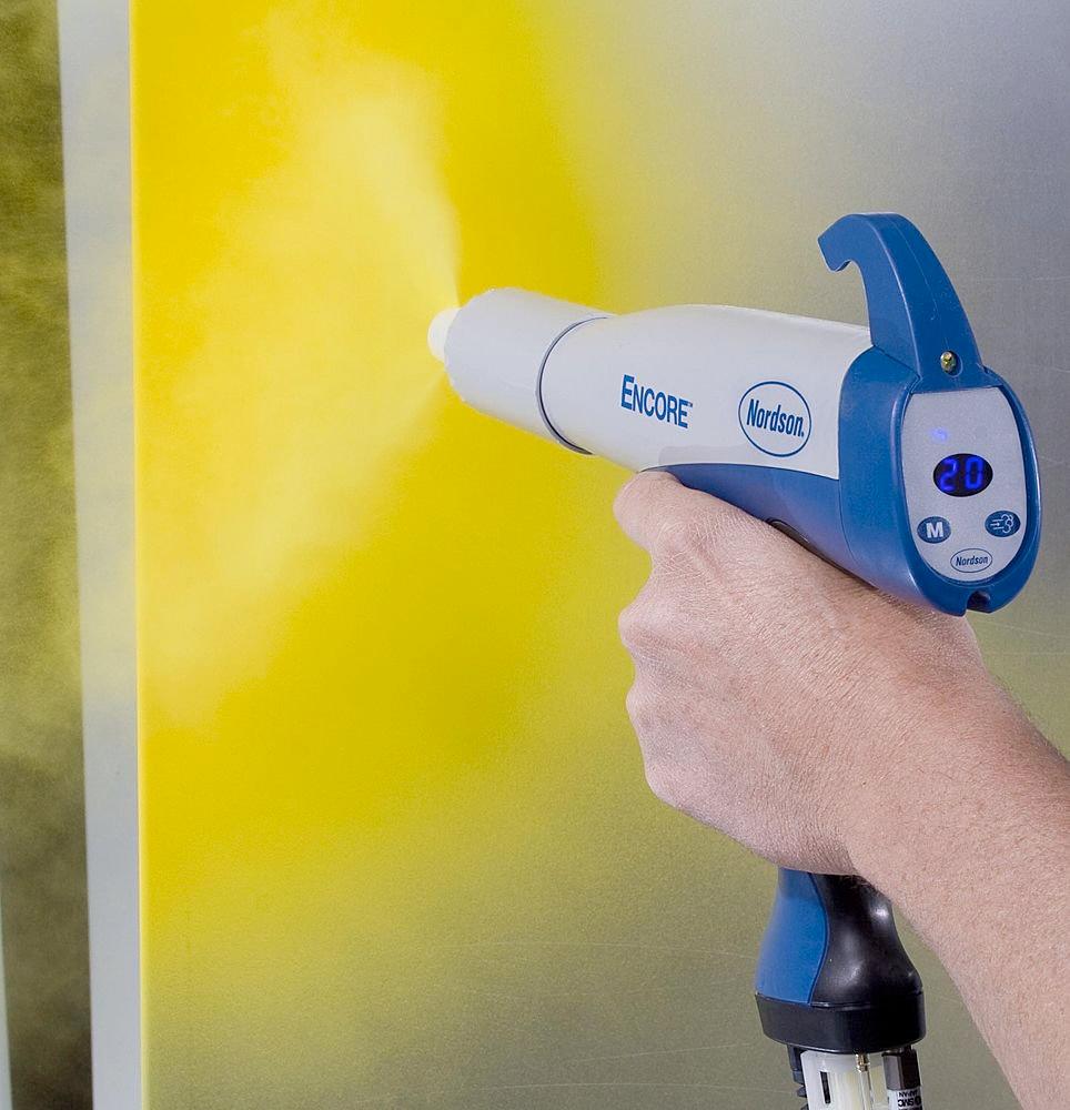 Electrostatic paint spray To reduce the amount of paint wasted, electrostatic paint sprayers are used.
